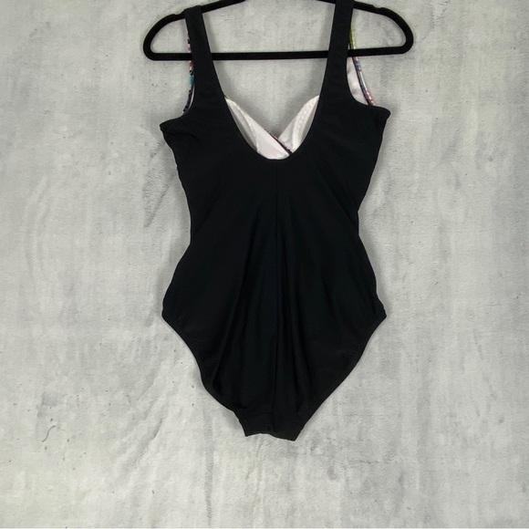 Beach Diva One Piece Swimsuit Size 10 Padded Cups Ruched Sides - Picture 12 of 13